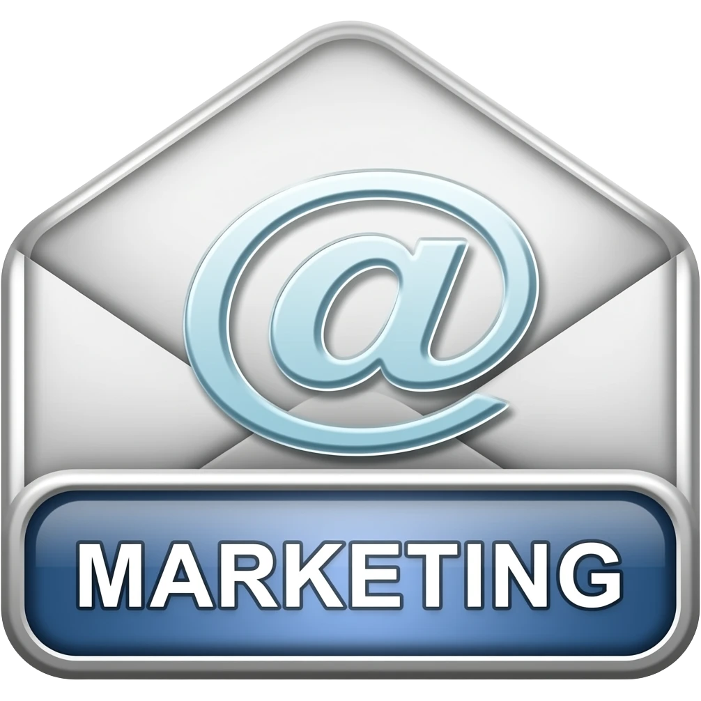 Email marketing sign with 1980’s accents emoji