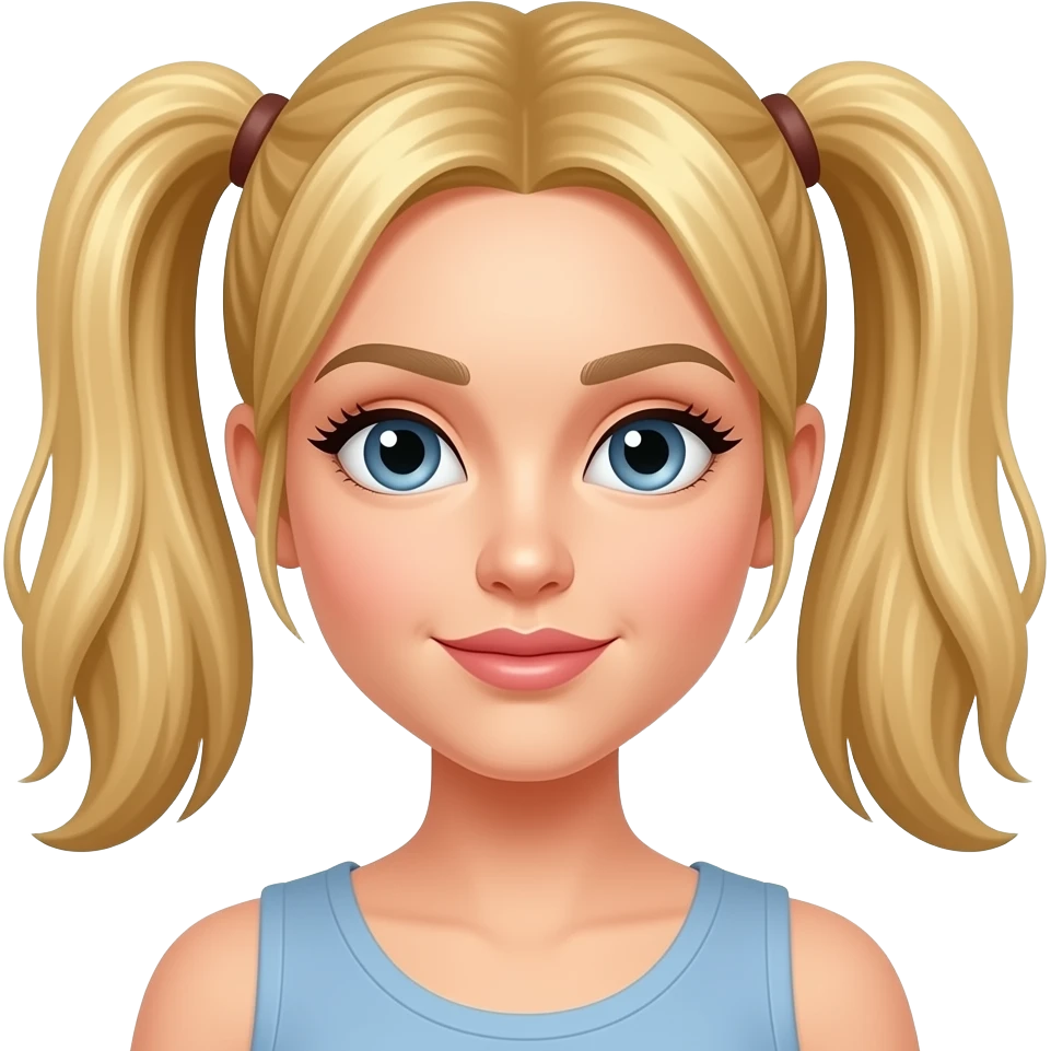 blonde woman with ponytails emoji