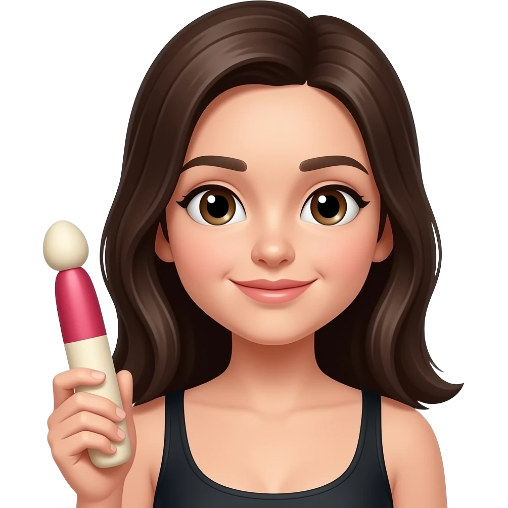 Girl holding vibrator emoji