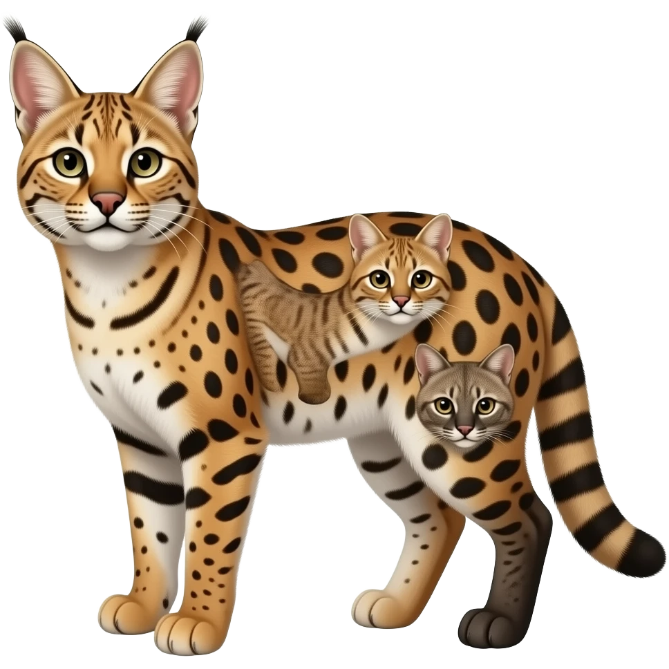 Caracal-serval-genet-oncilla-cacomistle-civet-animal-hybrid (full body) emoji
