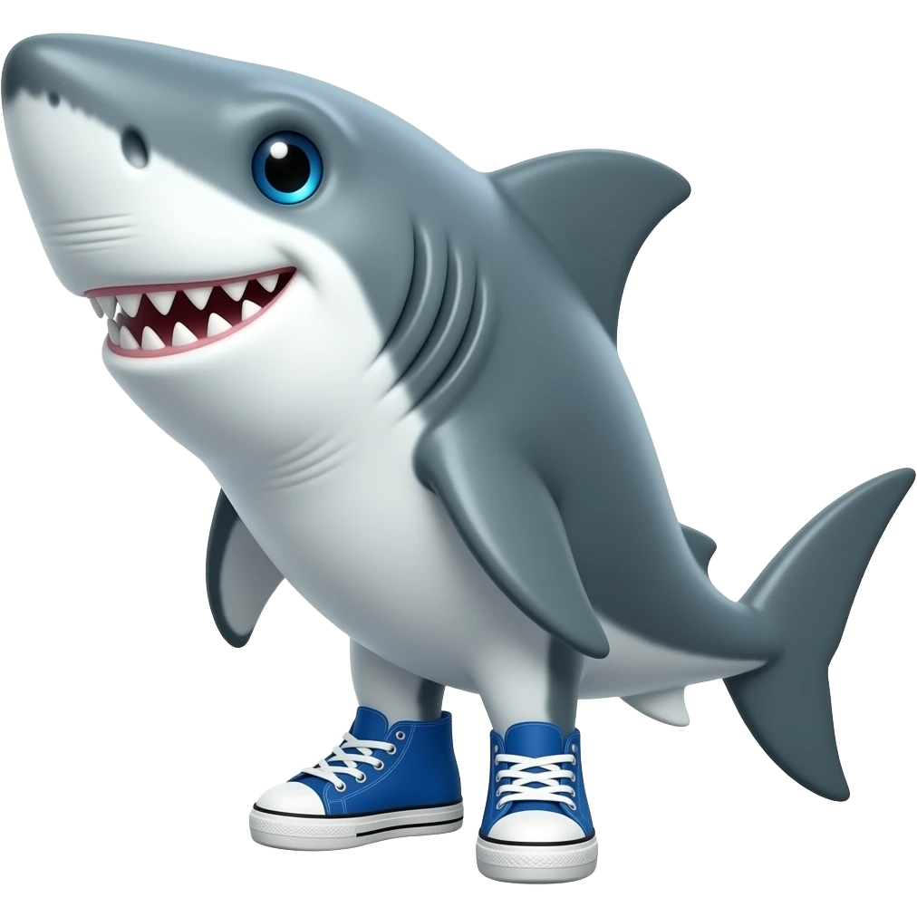 Tiburón con tenis azules emoji
