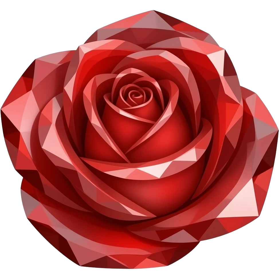 red detailed crystal rose emoji