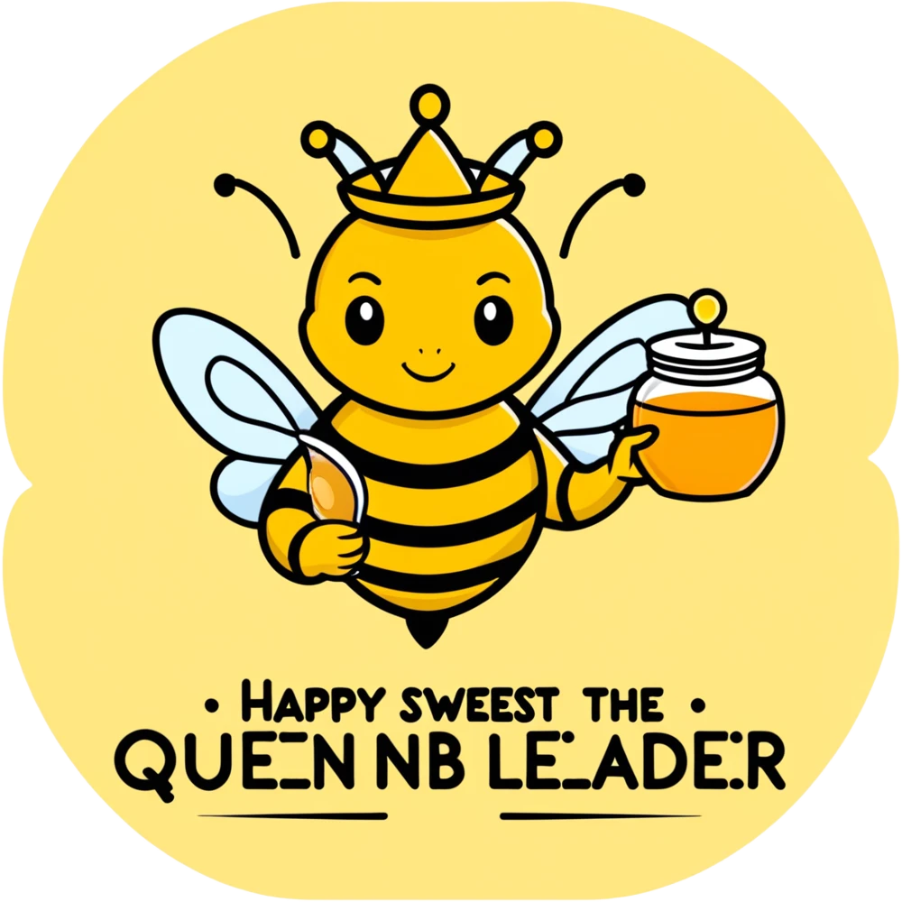 I want a female queen bee, with a pot of honey saying happy sweetest day from the queen bee and the hive leaders emoji