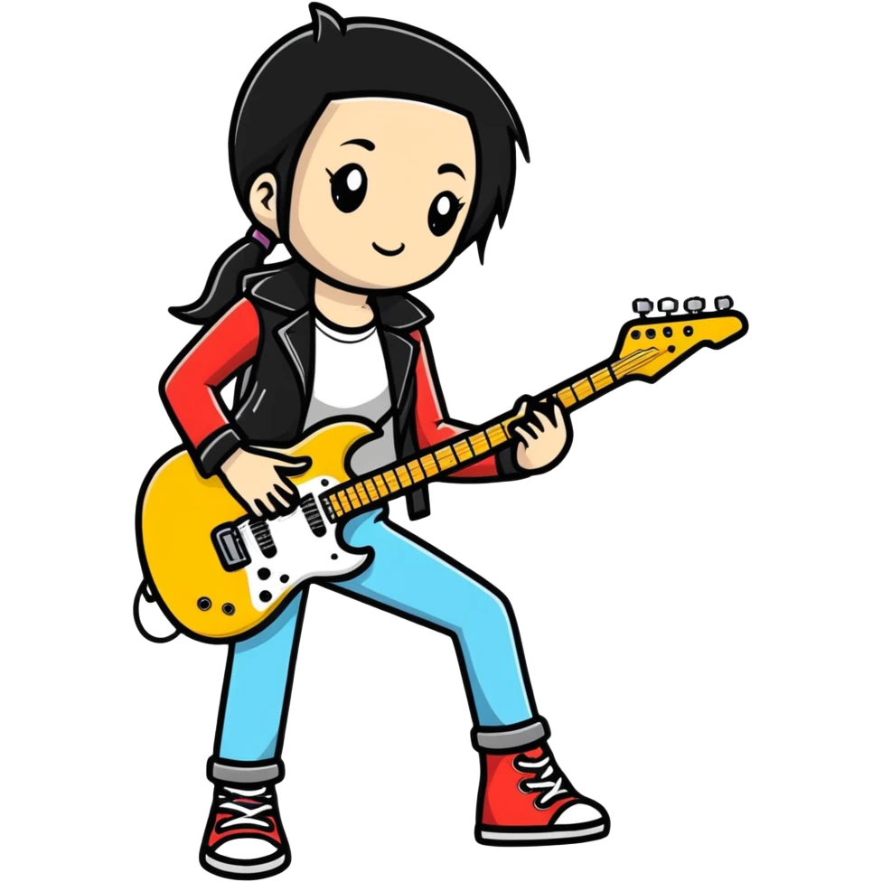 Rockstar chick  emoji