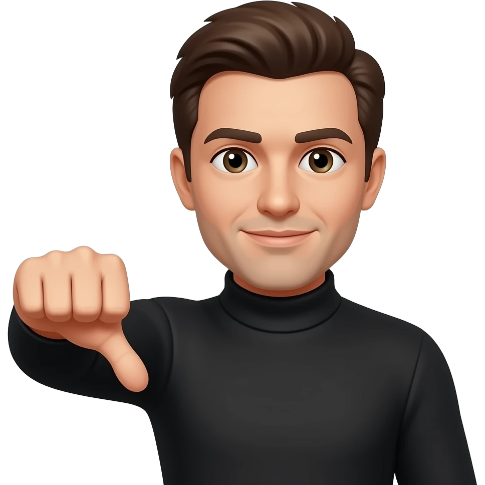 A man making a thumbs-down gesture. emoji