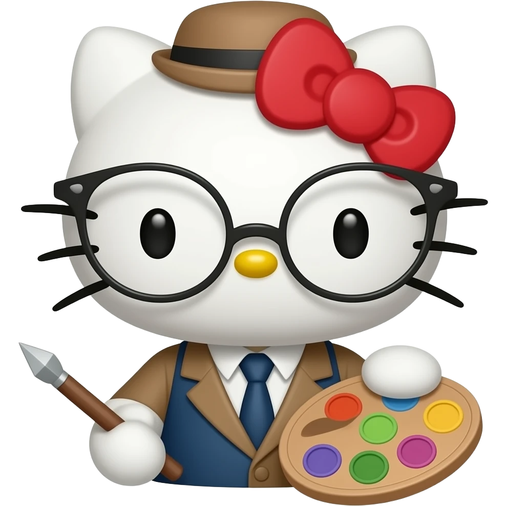 hello kitty representada como una artista de los años 1920 emoji
