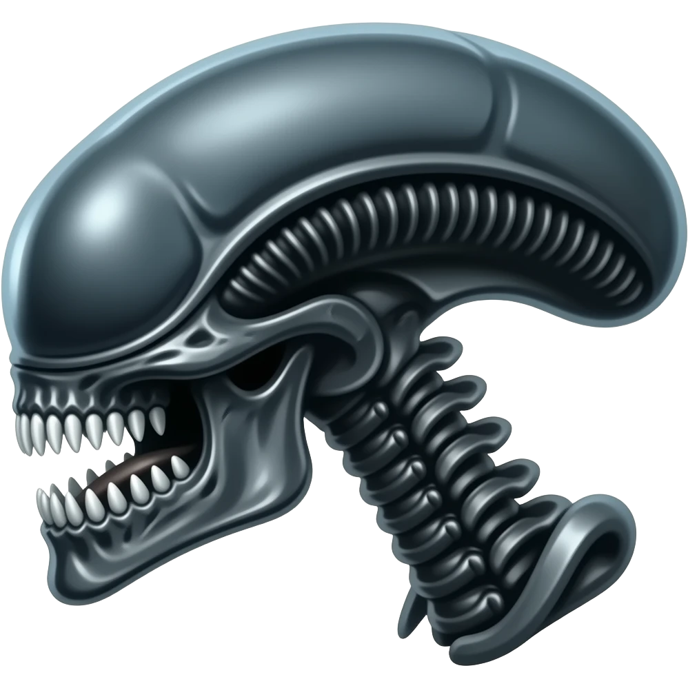 A skeletal Xenomorph emoji