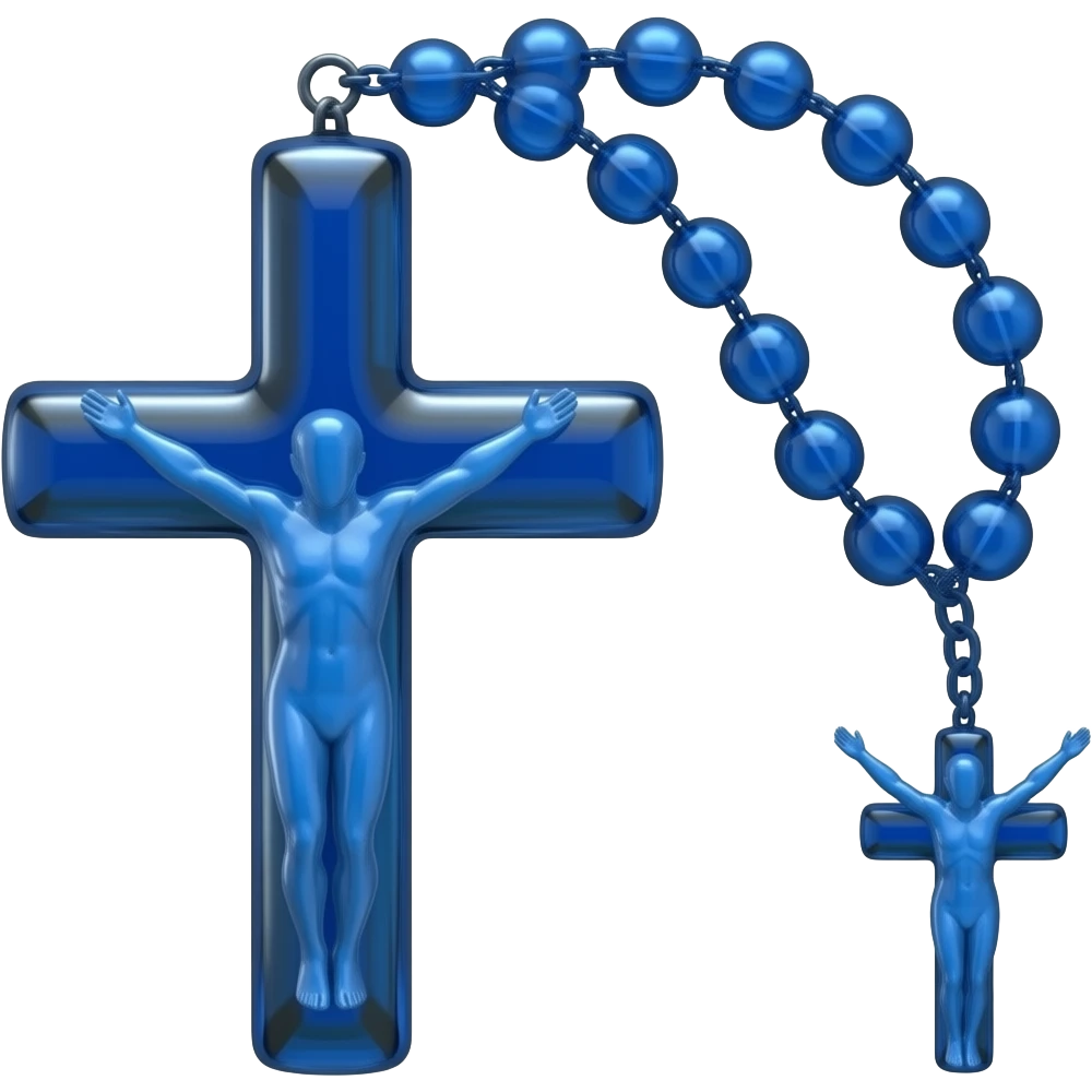 cruz sagrada azul Ultramarine SPECNHL1-ULT vidro brilhante com rosário azul Ultramarine SPECNHL1-ULT vidro brilhante emoji