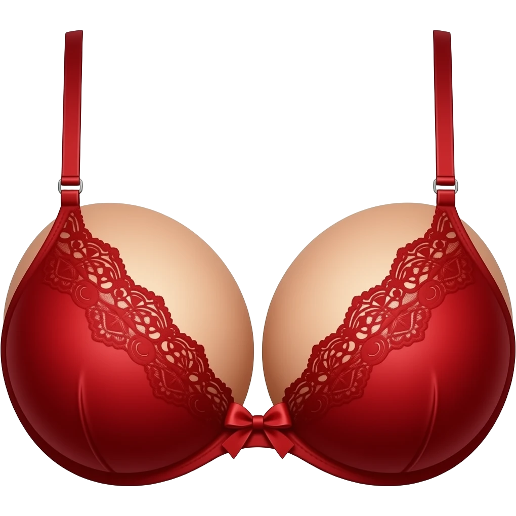 Boobs with sexy sexy bra red lingerie emoji