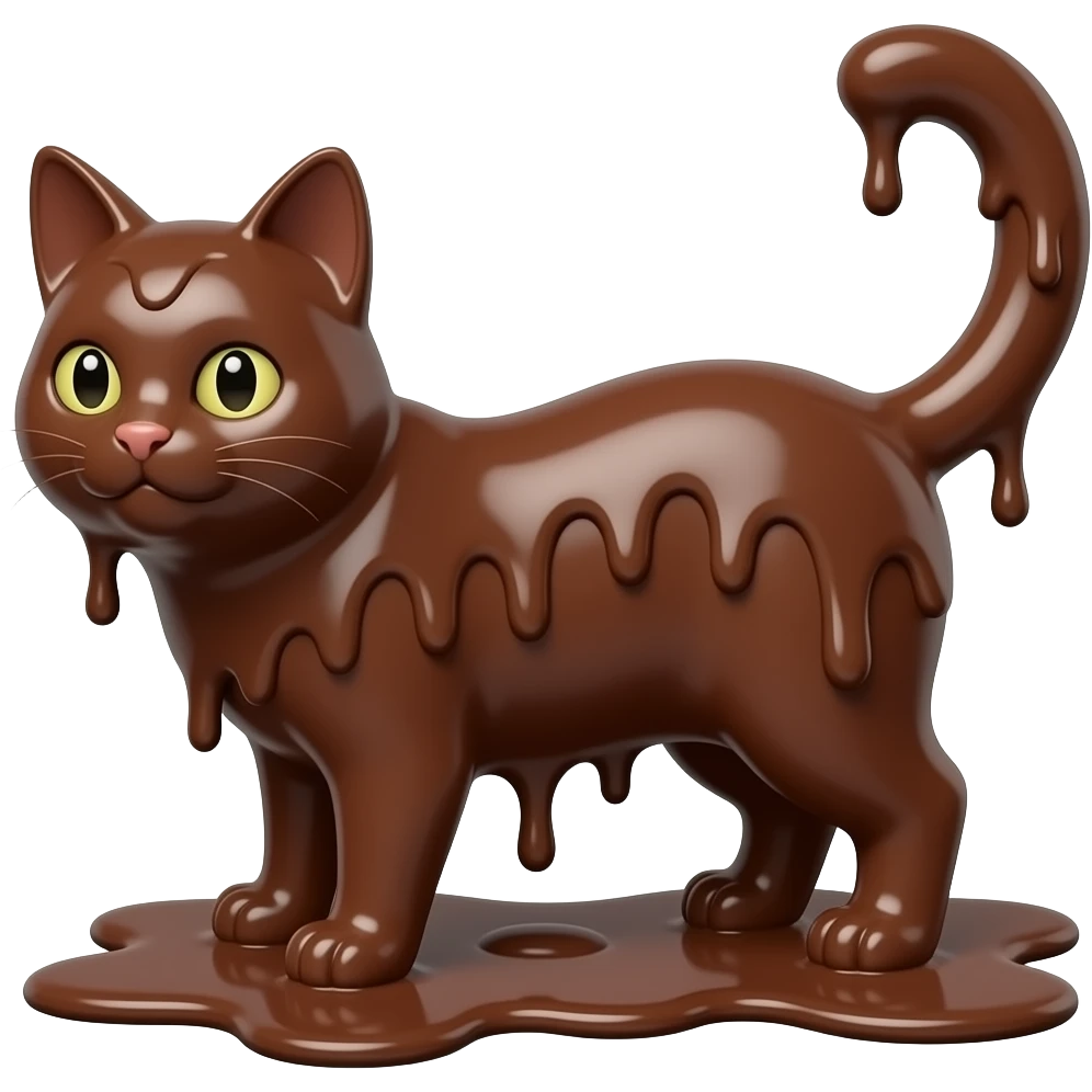 Cat made from Melting chocolate emoji