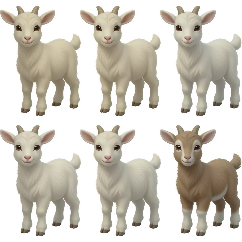 hazme siete cabritas con pelo emoji