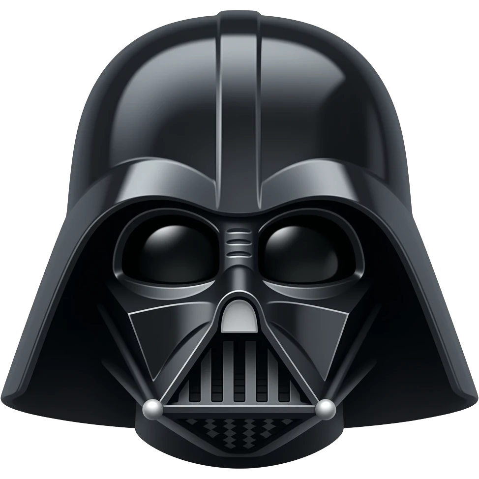 Half Faced Darth vader mask, emoji
