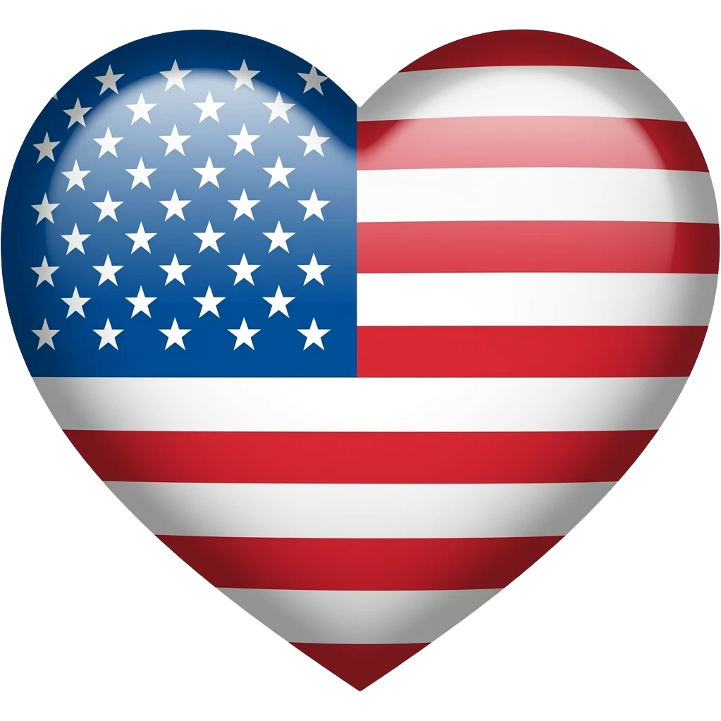 American flag heart emoji