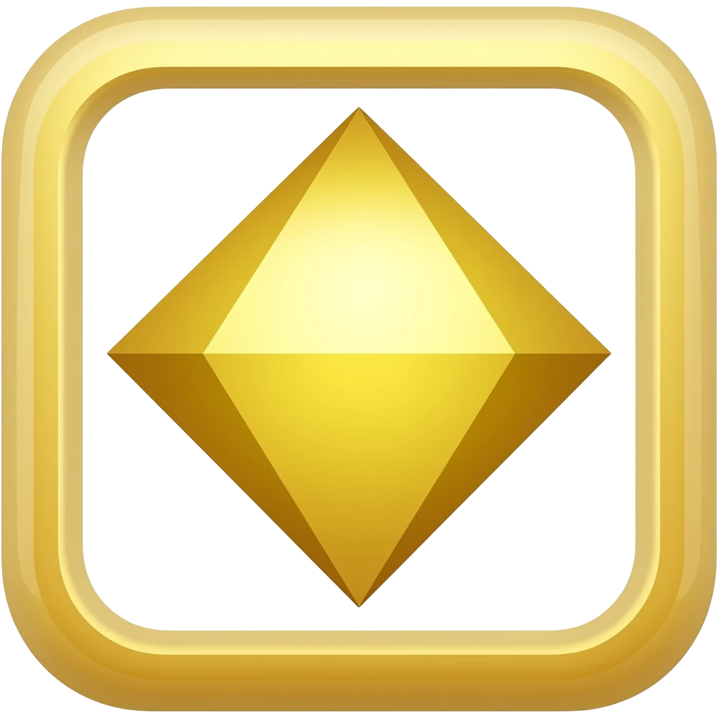 Diamond shape of time gold and square on the outside emoji