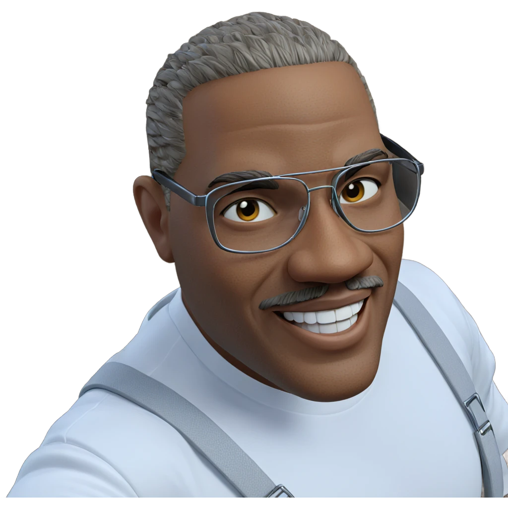 grinning male in white shirt emoji