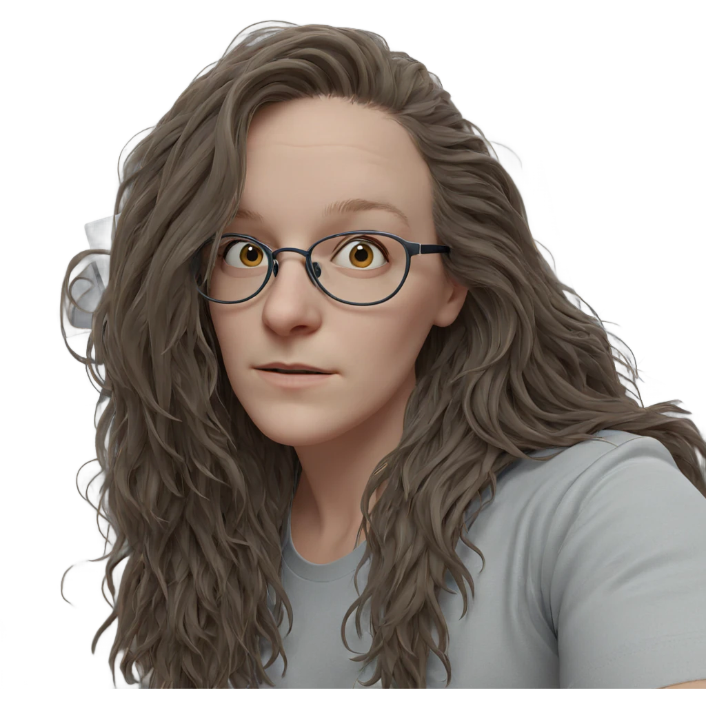 girl with glasses and hair emoji