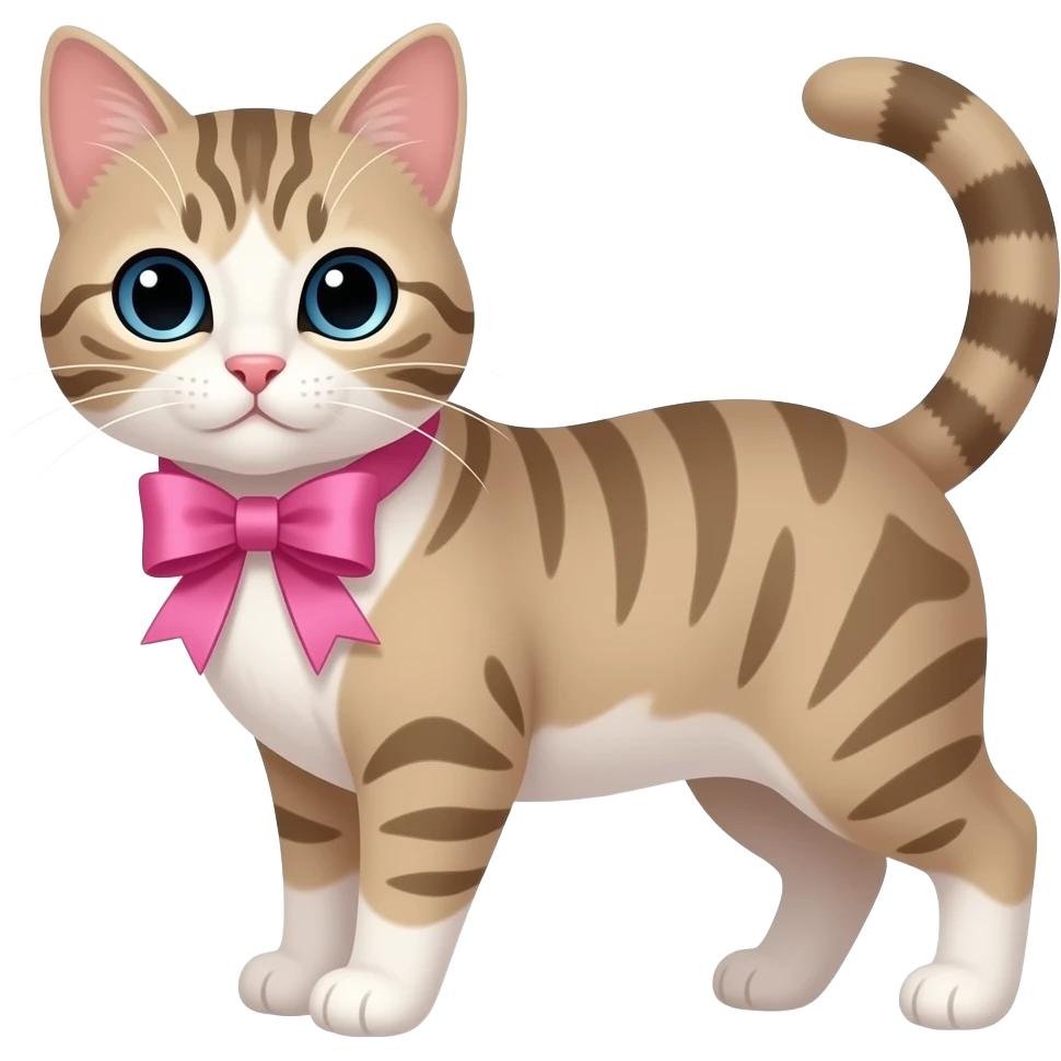 cat with pink ribbon emoji