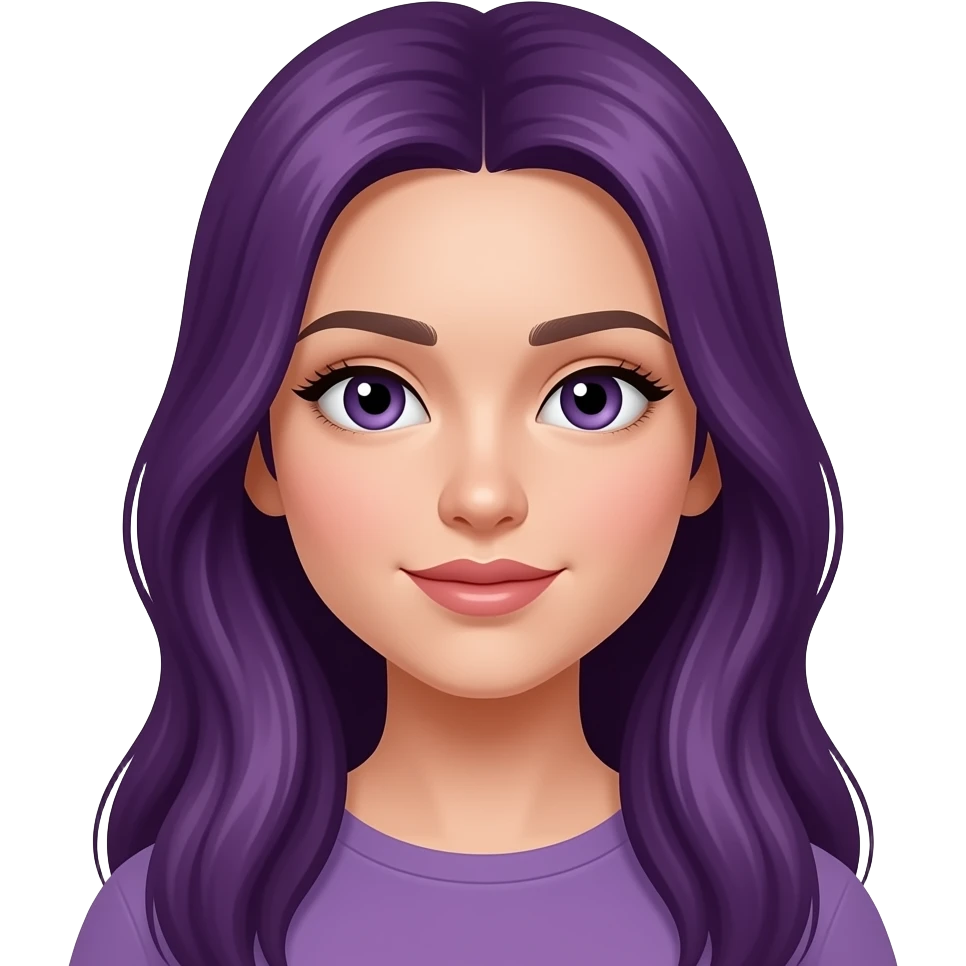 GIRL WITH LONG PURPLE HAIR WITH COSMETIC emoji