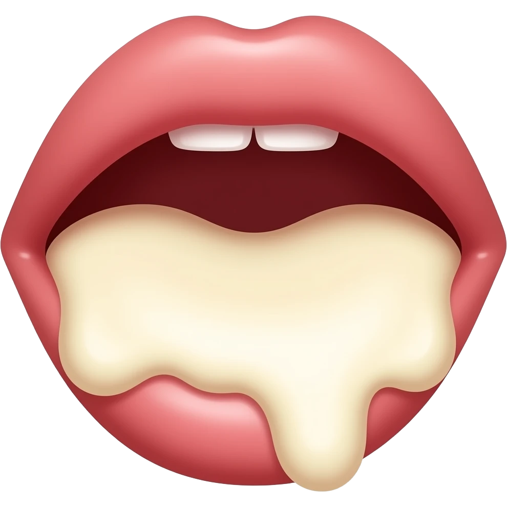 Mouth cum creamy sucking emoji