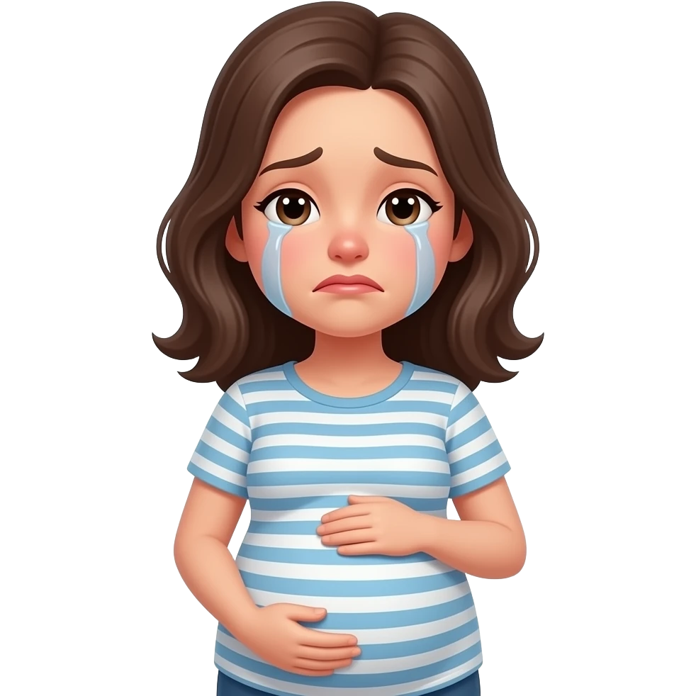 pregnant girl crying emoji