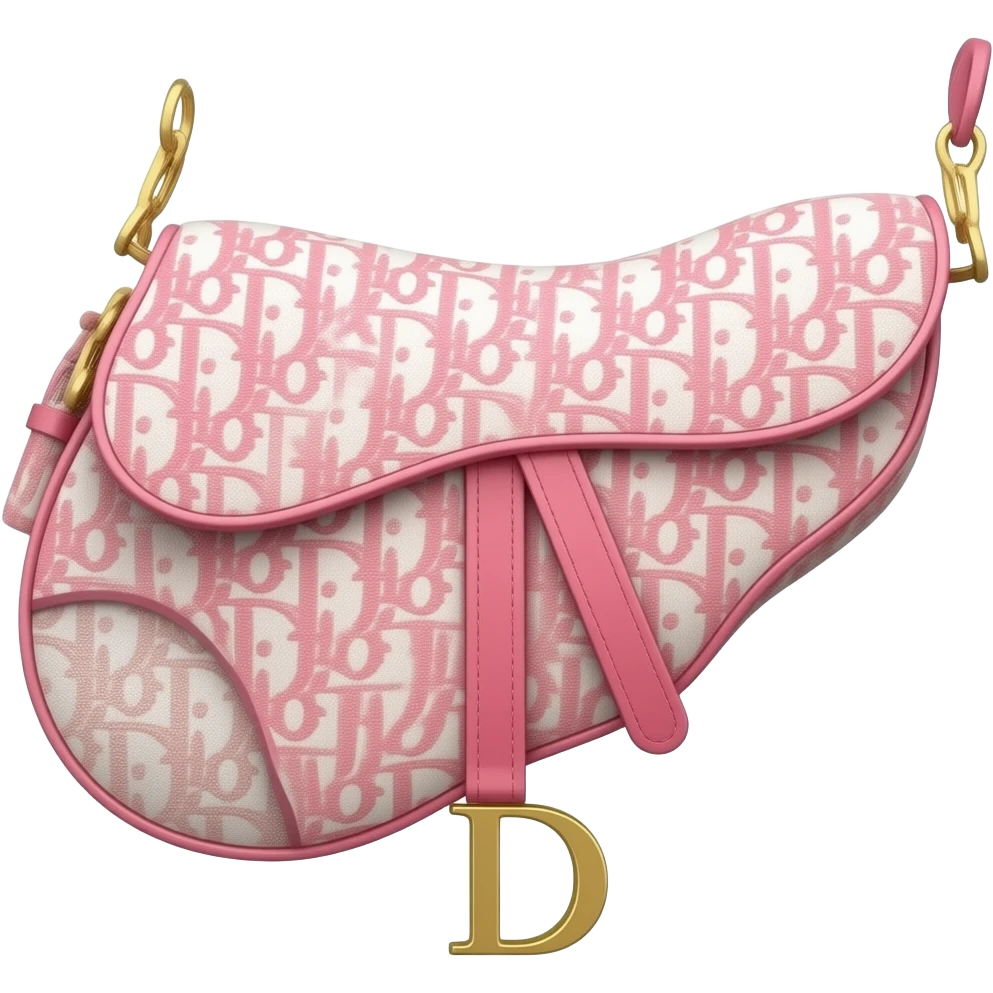 Pink Dior Oblique Embroidery and White Lace saddle bag emoji