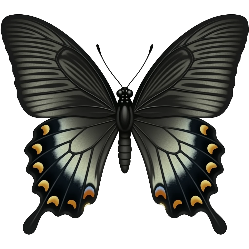 Sparkling black butterfly emoji