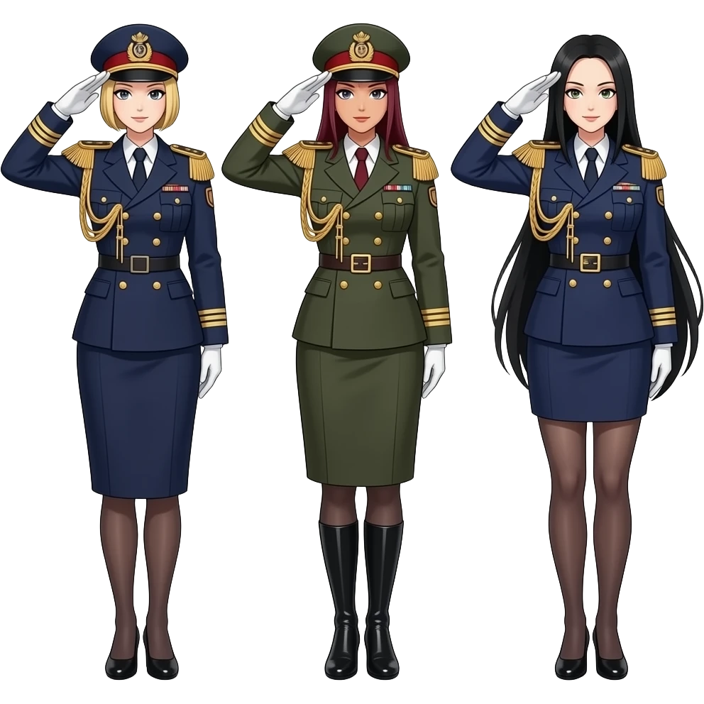 Nami nico robin boa Hancock Hancock from One piece as female military general salute emoji