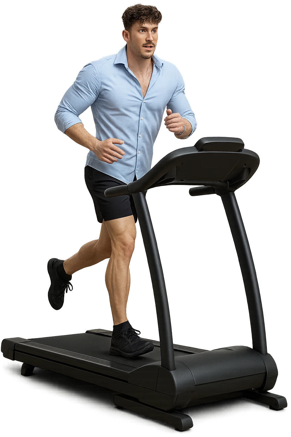 Uomo che sta facendo cardio correndo sul tapis roulant emoji