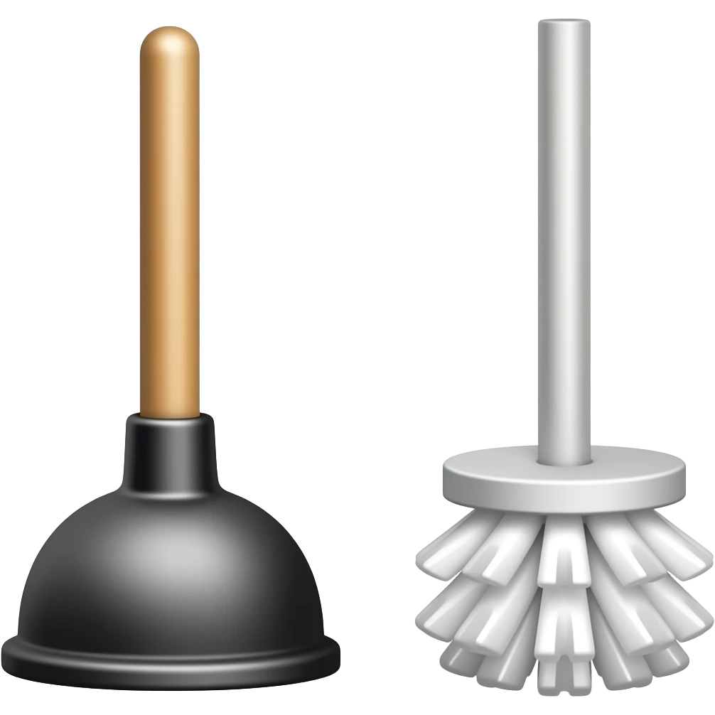 Plunger, 
Toilet brush, Plunger,  emoji