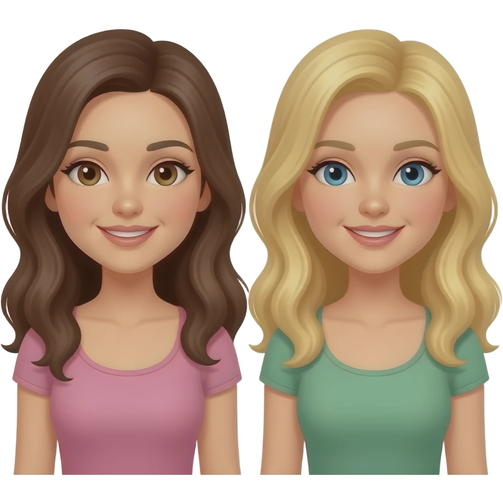BEST GIRLFRIENDS BRUNETTE BLOND emoji