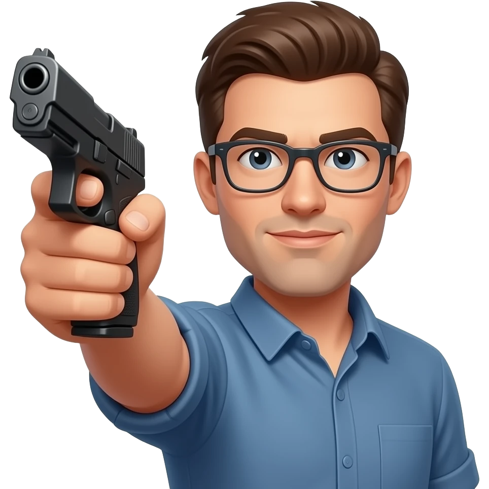 Ponle una Glock en la mano izquierda que el la agarre y este asia arriva emoji
