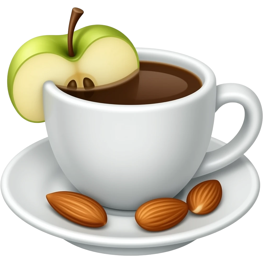 coffee with apple and almonds emoji