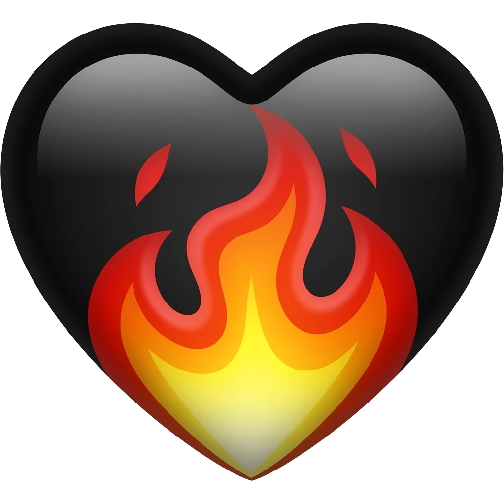 Black heart with high Redfire emoji
