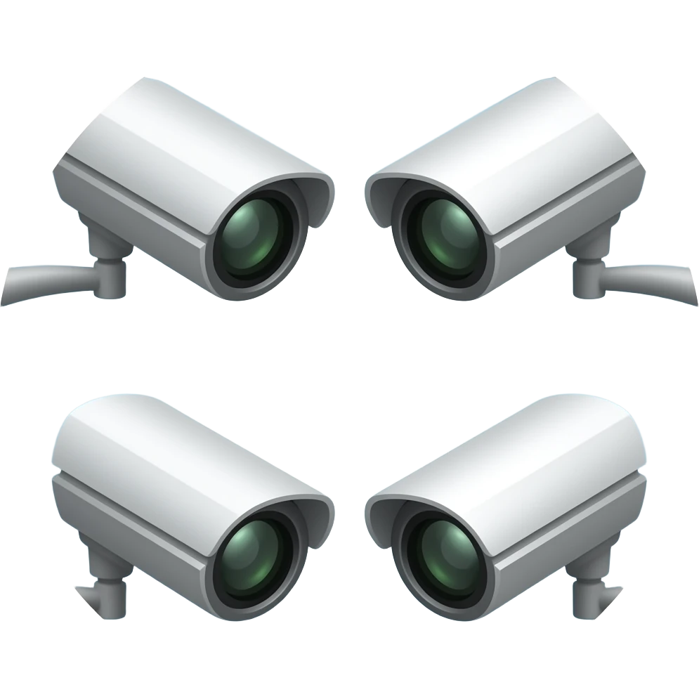 Circle of 4 CCTV cameras emoji