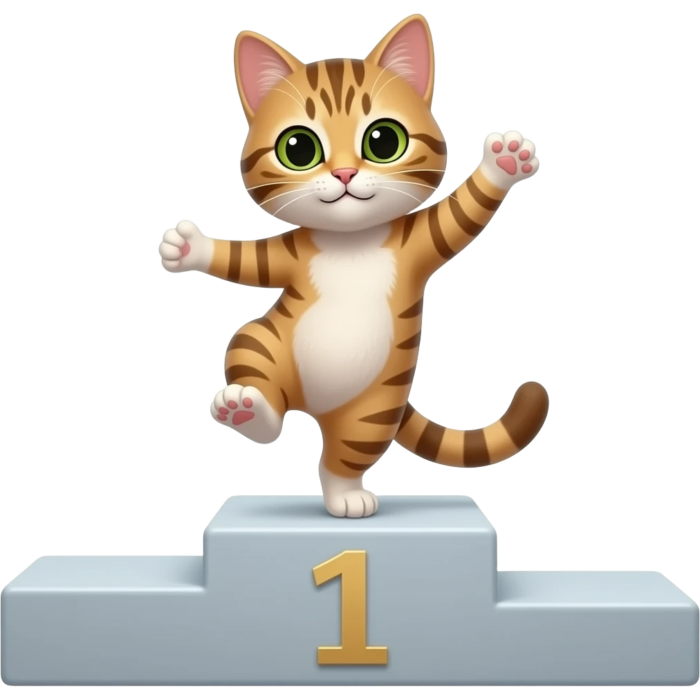 Chat qui dance sur le podium emoji