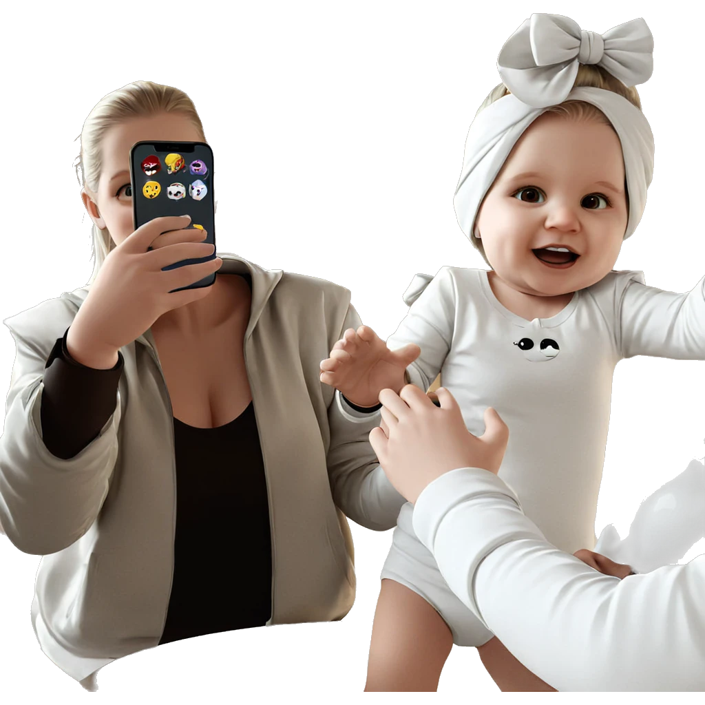 selfie of girl with phone emoji