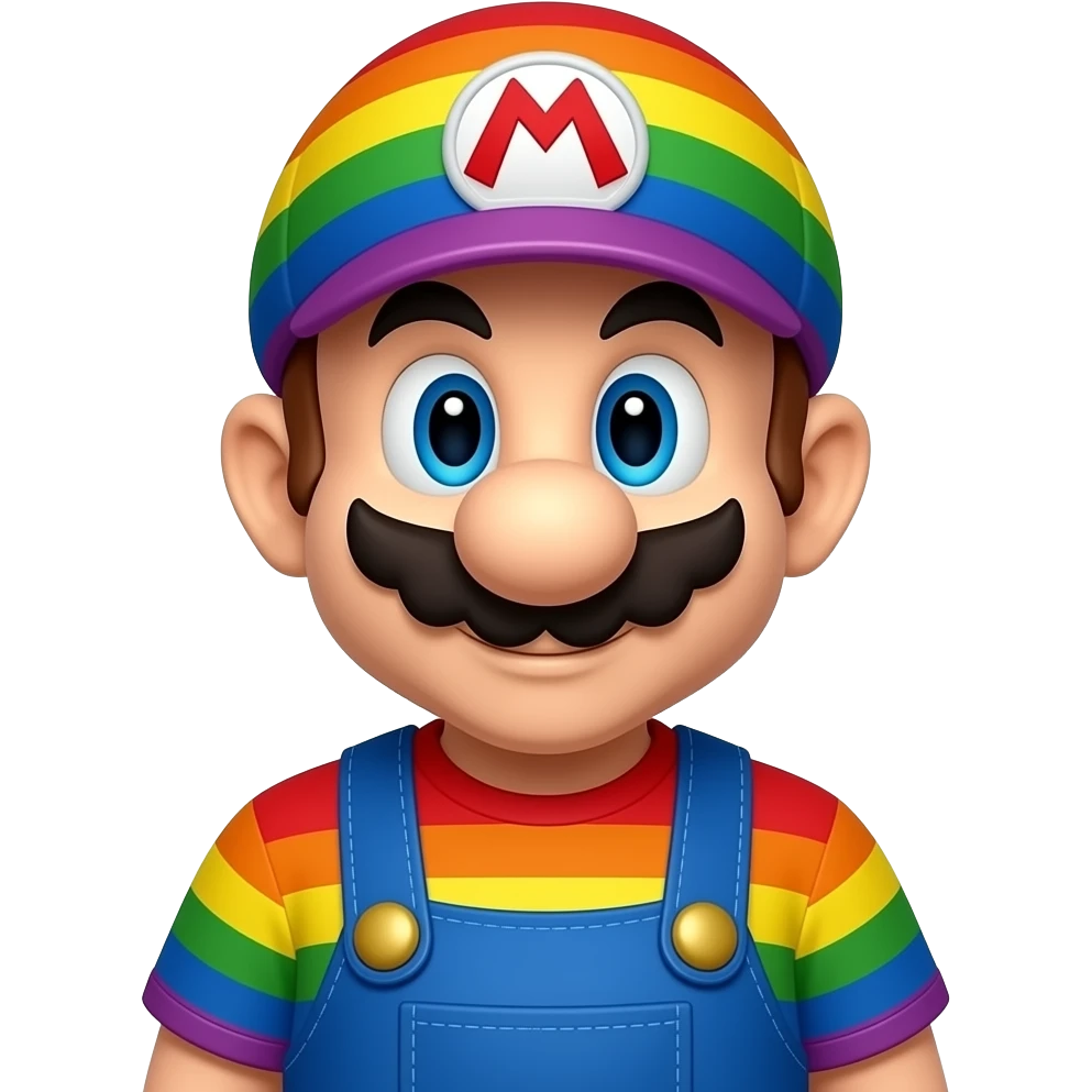 Mario with rainbow clothes emoji