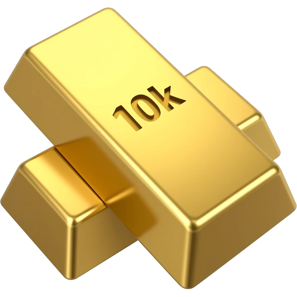 hazme un lingote de oro que diga 10k emoji