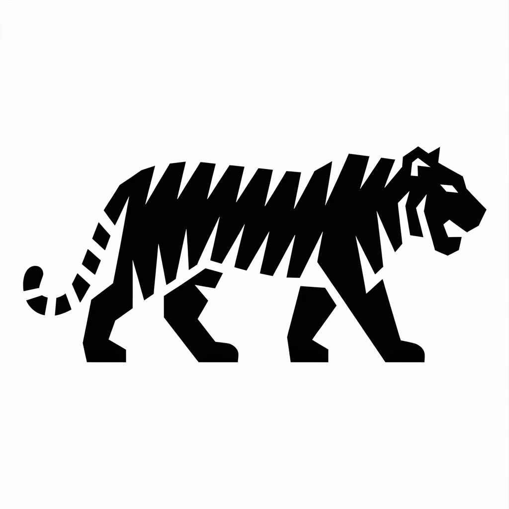 Tiger icon black silhouette emoji