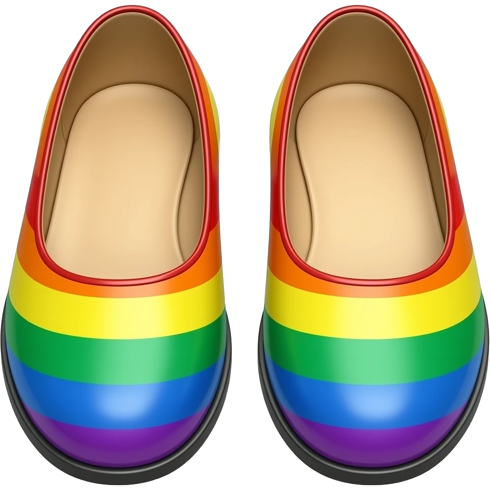rainbow shoes front view emoji