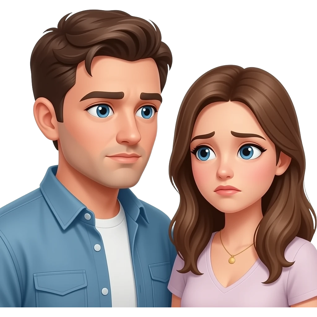 A man loving hi girl friend but she is not emoji