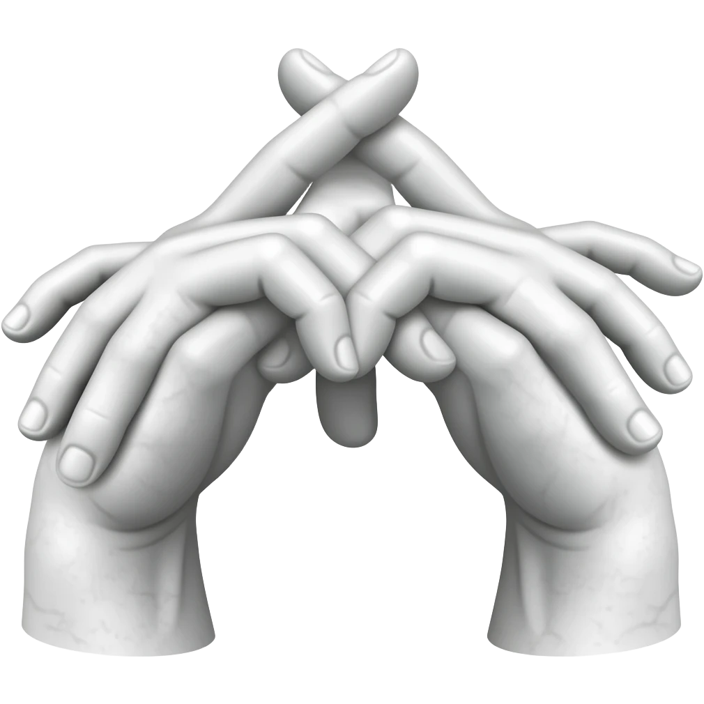 the touch of the fingers of two mechanically constructed palms as in Michelangelo's painting in the Sistine Chapel, but mechanically constructed emoji