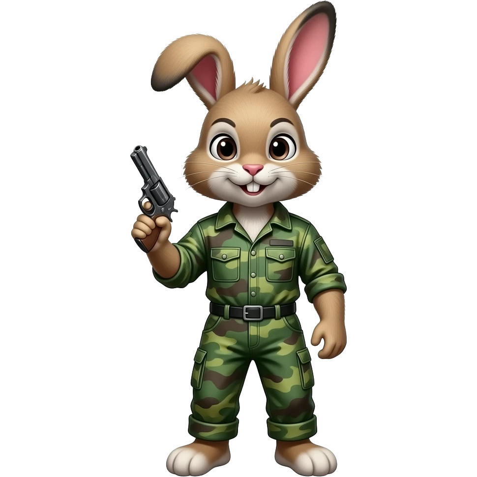 Rambo bunny with gun emoji