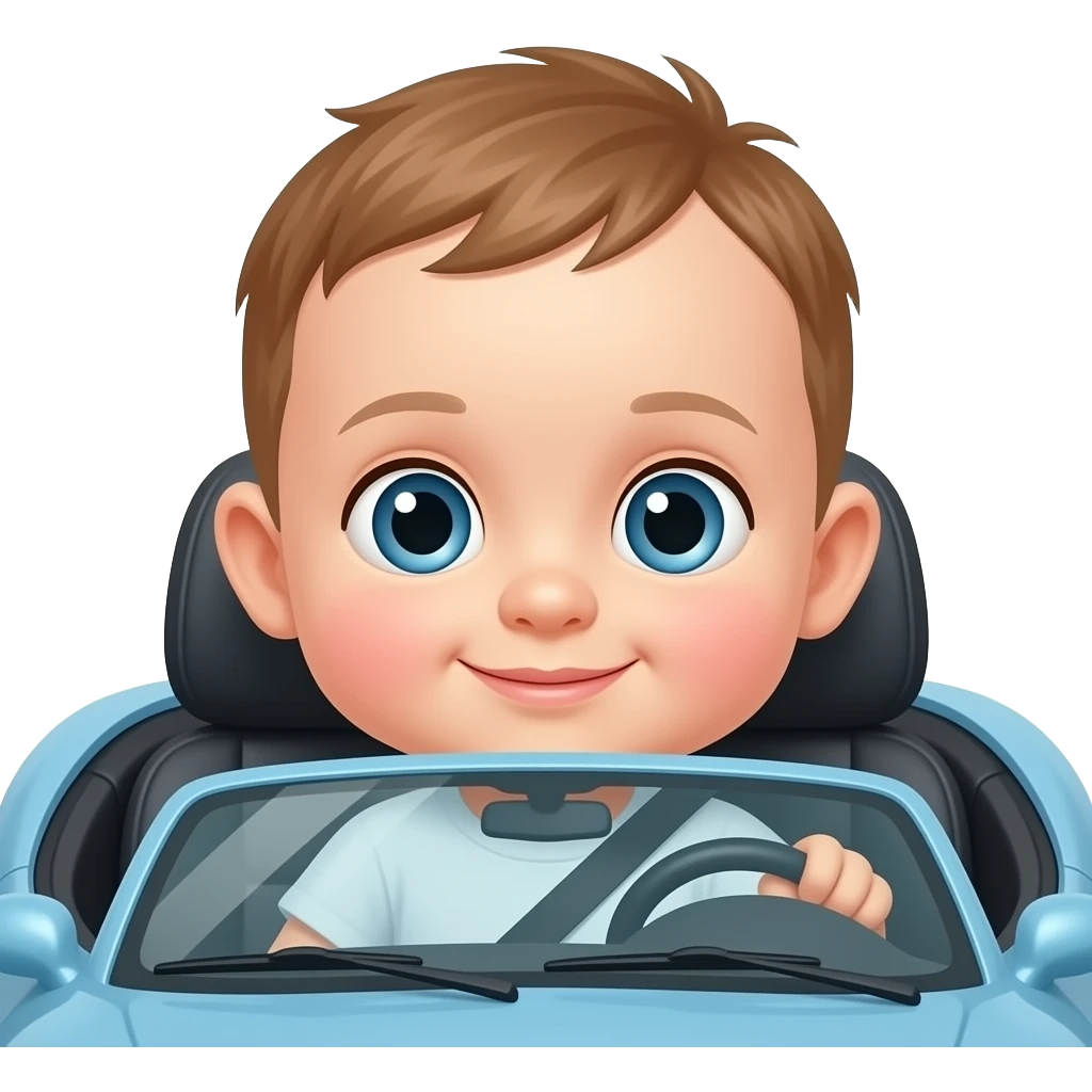 Quiero la cara de un bebé en el coche de capota emoji
