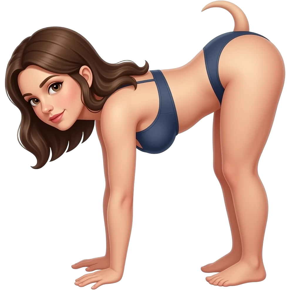 woman bent over in doggy style showing her ass in panty emoji