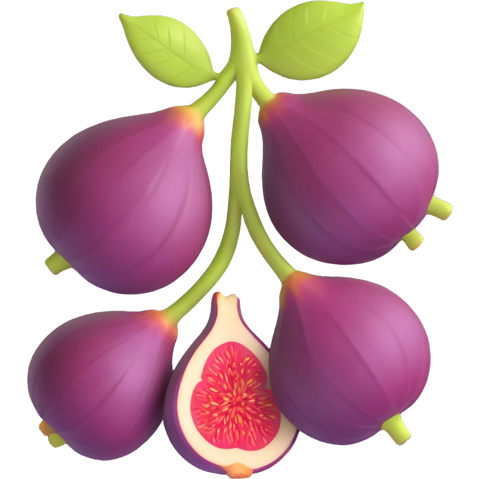3D emoji style, fig fruit, three-dimensional and lively, no expression emoji