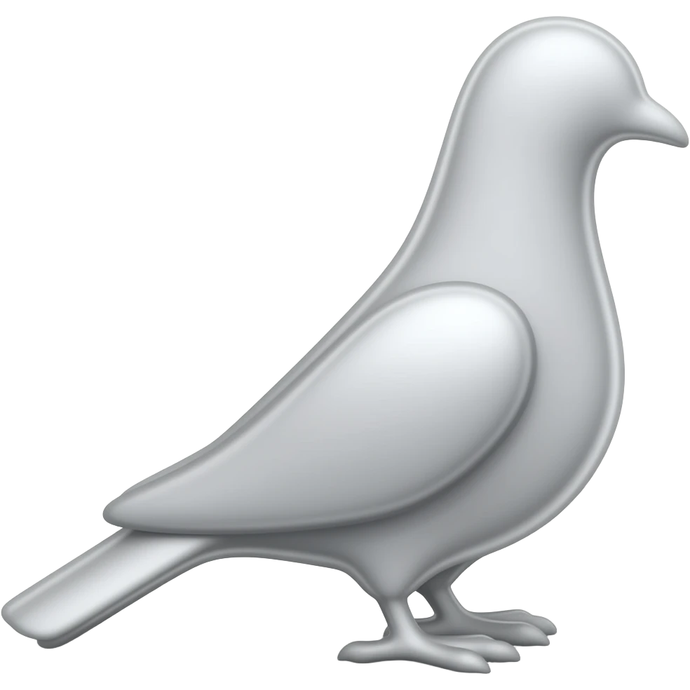 silver pigeon shape pawn emoji