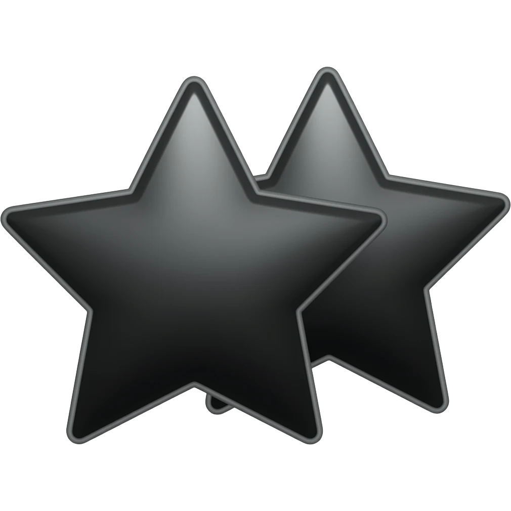two black stars together emoji