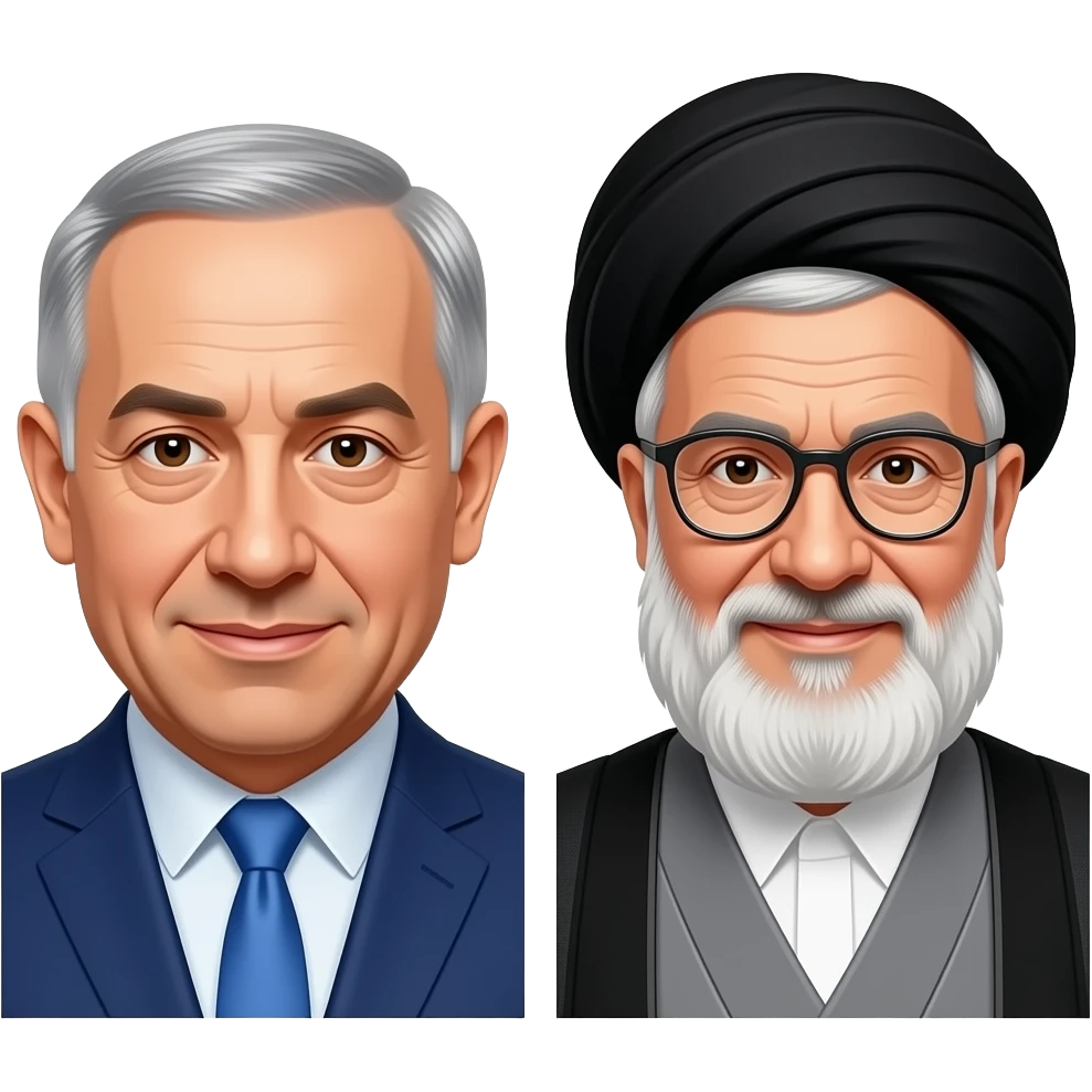 benjamin netanyahu meets ali khameni the ayatollah emoji