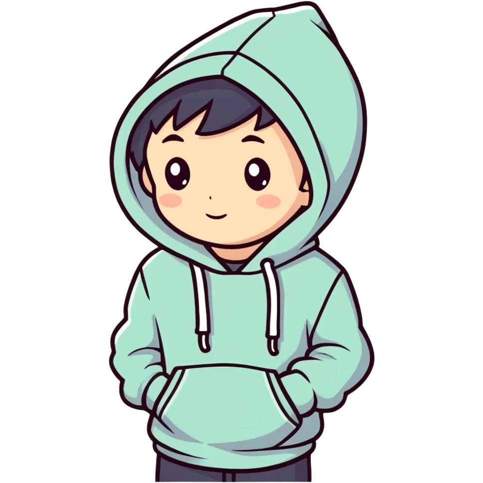 A boy wearing an hoodie emoji